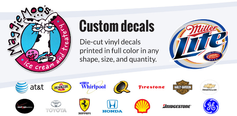 Custom vinyl decals with your company logo, decals custom, decal graphics, custom vinyl decal