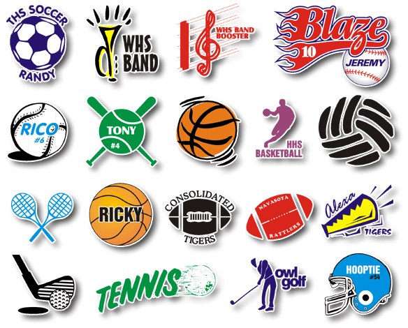 Team sports decals, decals and stickers, school fundraisers, vinyl decals