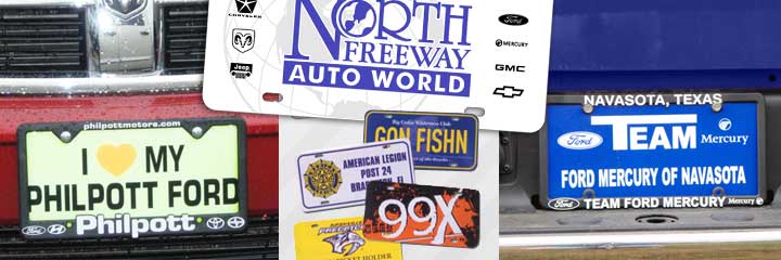 Printed license plate inserts for auto dealers